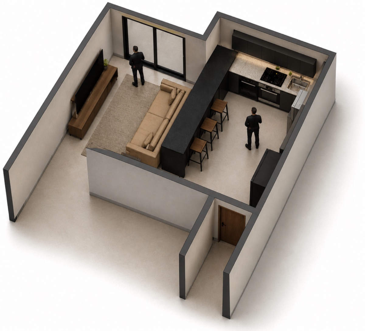 Render 3D reorganização de layout